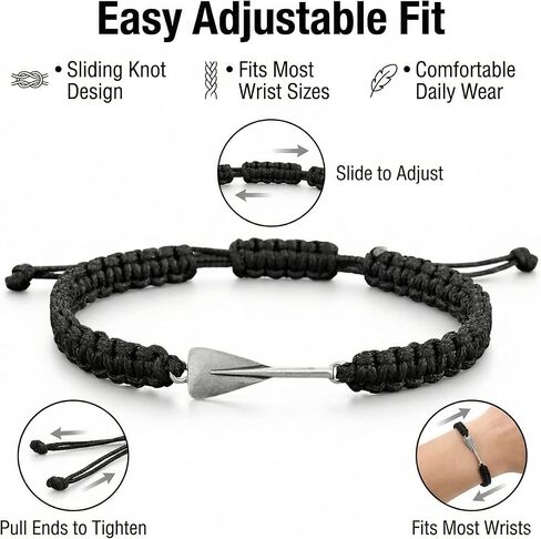 Rowing Charm Bracelet for Men – Adjustable Nautical Rope Beach Bracelet, Rowing Gifts & Accessories for Crew, Coaches, and Rowers in Saudi Arabia