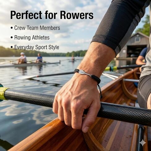 Rowing Charm Bracelet for Men – Adjustable Nautical Rope Beach Bracelet, Rowing Gifts & Accessories for Crew, Coaches, and Rowers in Saudi Arabia