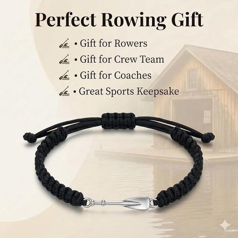 Rowing Charm Bracelet for Men – Adjustable Nautical Rope Beach Bracelet, Rowing Gifts & Accessories for Crew, Coaches, and Rowers in Kuwait