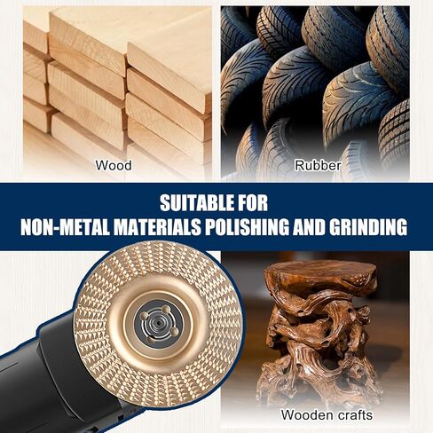 5PCS Angle Grinder Wood Carving Disc Set, 4 and 4 1/2 Angle Grinder Attachments with 5/8 inch Arbor, Grinder Cutting Disc Wood Shaping Tools, Grinding Wheel Shaping Disc for Wood Cutting in Saudi Arabia