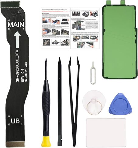 اندماج أخضر لجهاز Galaxy S24 Ultra Flex Cable Ribbon Plansing جزء ، متوافق مع S24ULTRA 5G SM-S928U ، مع مجموعة أدوات ، تعليمات in Kuwait