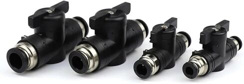 BUC-4mm 6mm 8mm 10mm 12mm Black Pneumatic Joint Connector Hand Valve To Turn Switch Manual Ball Current Limiting 1Pcs(BUC 8MM) in Kuwait