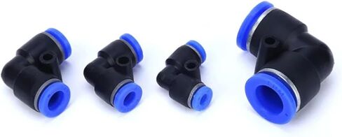 Pneumatic Fittings PV 4 6 8 10 12MM OD L Type Flow Speed Tube Plastic Connectors 100Pcs(PV10 OD10MM) in Kuwait