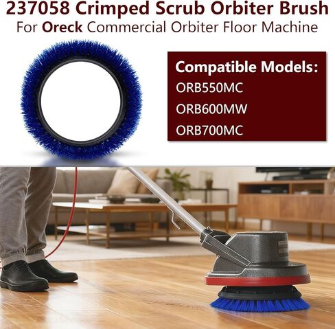 2 Pack 237058 Blue Crimped Polypropylene Scrub Orbiter Brush Replacement for Oreck Commercial ORB550MC, ORB600MW and ORB700MC Orbiter Floor Machines, for Bissell BGEM9000 in Kuwait