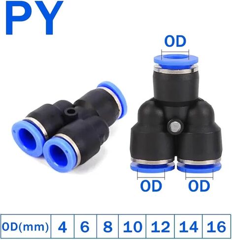 100PCS PE PU PG PY PW Pneumatic Fitting 4 6 8 10 12m Air Connectors Quick Connect Tee 3Way Plastic Pipe Hose Tube Connector(12mm(100pcs),PW) in Saudi Arabia