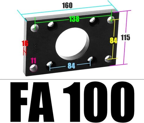 1 قطعة ملحقات اسطوانة كبيرة الحجم CA/CB/FA/LB تتحمل 100 مللي متر/125 مللي متر/160 مللي متر/200 مللي متر (FA-100) in Kuwait