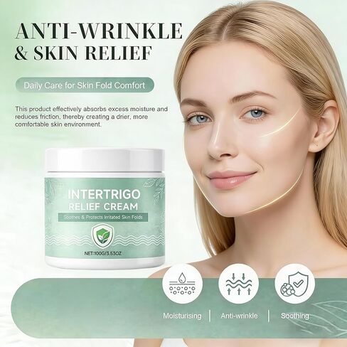 POSOJPIP Intertrigo Cream,Skin Fold Barrier Cream for Moisture & Friction Protection, Helps Support Skin Comfort, Fast-Drying Non-Greasy Formula for Friction-Prone Areas. in Kuwait