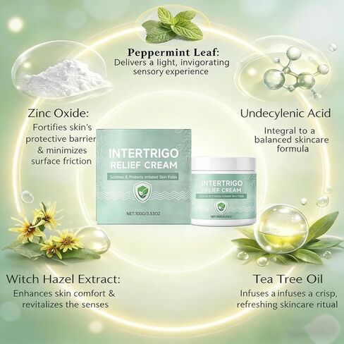 POSOJPIP Intertrigo Cream,Skin Fold Barrier Cream for Moisture & Friction Protection, Helps Support Skin Comfort, Fast-Drying Non-Greasy Formula for Friction-Prone Areas. in Kuwait