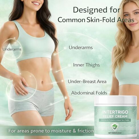 POSOJPIP Intertrigo Cream,Skin Fold Barrier Cream for Moisture & Friction Protection, Helps Support Skin Comfort, Fast-Drying Non-Greasy Formula for Friction-Prone Areas. in Kuwait