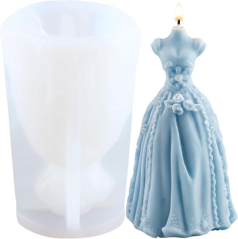 فستان الزفاف شمعة العفن فستان العروس سيليكون شمعة الفستان الزفاف راتنج صب العفن للشمعة منزل تزيين العفن شمعة صنع العطرية شموع الغجر الطين الطين in Kuwait