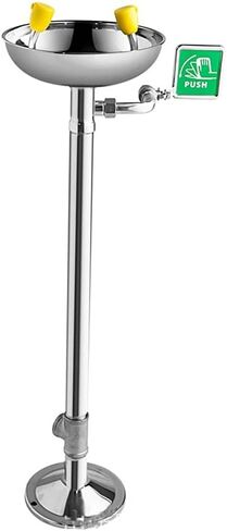 Vertical Eyewasher, Emergency Eyewash Station 304 Stainless Steel Double Nozzle One Second to Open, Easy and Convenient, for Factory, Laboratory in Kuwait