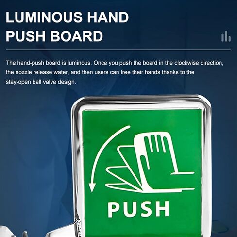 Vertical Eyewasher, Emergency Eyewash Station 304 Stainless Steel Double Nozzle One Second to Open, Easy and Convenient, for Factory, Laboratory in Kuwait