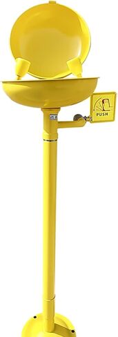 Emergency Eye Wash Faucet, Foot Operated Vertical Eye Washer, Laboratory Eye Wash with Linkage Flip Basin and Abs Coating in Kuwait