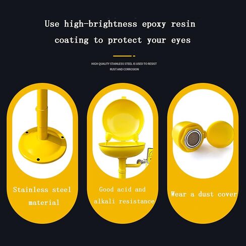 Emergency Eye Wash Faucet, Foot Operated Vertical Eye Washer, Laboratory Eye Wash with Linkage Flip Basin and Abs Coating in Kuwait