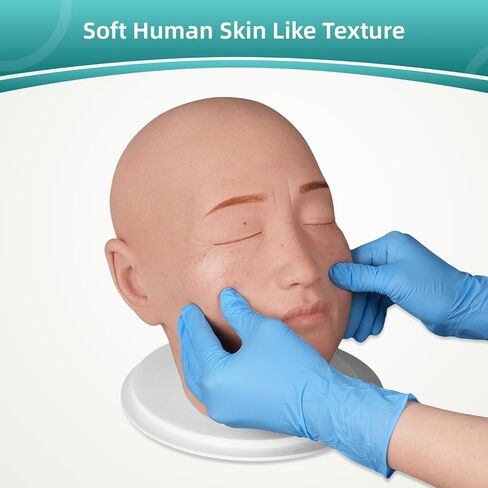 Injection Training Mannequin Face Model, Facial Injection Head Model with Ear for Micro-Plastic Teaching, Esthetician Teaching, Injection Training to Medical Student Doctor in Kuwait