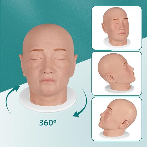 Injection Training Mannequin Face Model, Facial Injection Head Model with Ear for Micro-Plastic Teaching, Esthetician Teaching, Injection Training to Medical Student Doctor in Kuwait