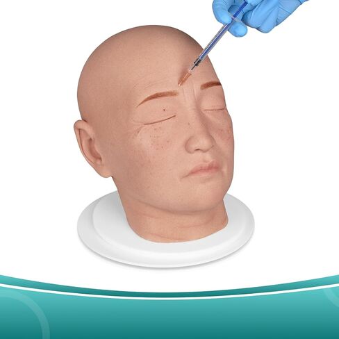 Injection Training Mannequin Face Model, Facial Injection Head Model with Ear for Micro-Plastic Teaching, Esthetician Teaching, Injection Training to Medical Student Doctor in Kuwait