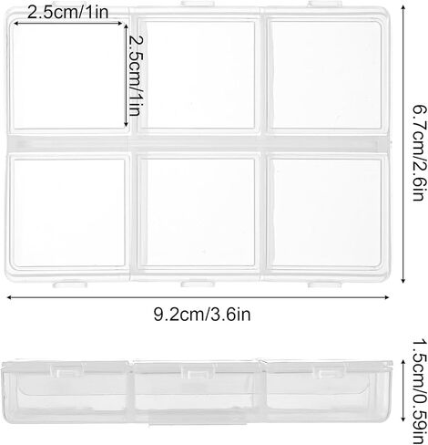 Guitar Pick Holder, 6 Grid Guitars Pick Case Guitars Picks Case 60 Capacity Organizer, Guitar Picks Storage Box, Individual Lid, Box Only in Kuwait