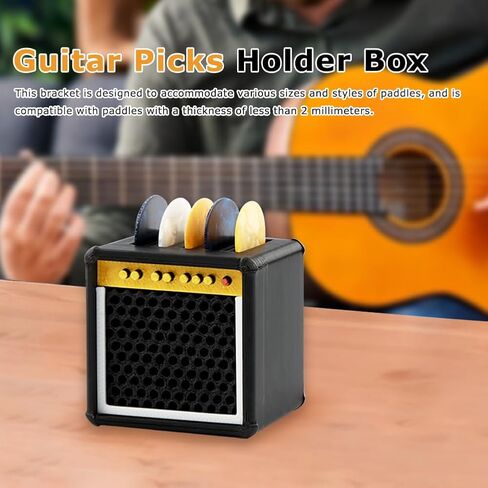 صندوق حامل اختيارات الجيتار، حامل مجداف على شكل مكبر صوت، حامل عرض اختيار الجيتار، للتخزين والعرض، للقيثارات وعازفي القيثارة وعازفي الجيتار، باستثناء المجاذيف in Kuwait