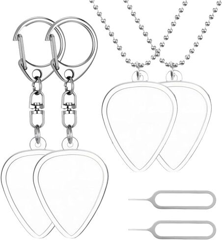 4 PCS Guitar Pick Holder, Portable Heart Shaped Clear Picks Storage Box, Keychain Necklace Cases for Standard Guitar Picks Organizer Lightweight Accessory for Musicians and Guitar Enthusiasts in Saudi Arabia