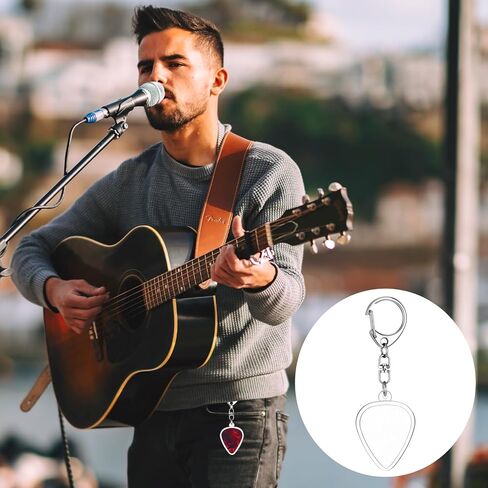 4 PCS Guitar Pick Holder, Portable Heart Shaped Clear Picks Storage Box, Keychain Necklace Cases for Standard Guitar Picks Organizer Lightweight Accessory for Musicians and Guitar Enthusiasts in Saudi Arabia