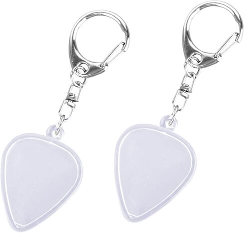 2pcs Guitar Pick Holder Keychains, Plastic and Alloy Heart-Shaped Pick Display Case Keychain Musical Instrument Display Supplies for Musicians Guitarists & Music Enthusiast in Saudi Arabia