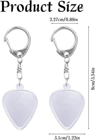 2pcs Guitar Pick Holder Keychains, Plastic and Alloy Heart-Shaped Pick Display Case Keychain Musical Instrument Display Supplies for Musicians Guitarists & Music Enthusiast in Saudi Arabia