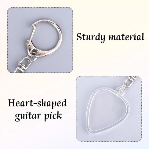 2pcs Guitar Pick Holder Keychains, Plastic and Alloy Heart-Shaped Pick Display Case Keychain Musical Instrument Display Supplies for Musicians Guitarists & Music Enthusiast in Saudi Arabia