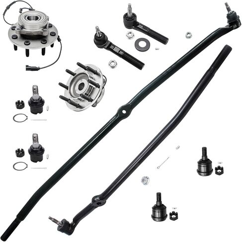 Detroit Axle - 4WD Front Wheel Bearing Hubs Kit for 2006-2008 Dodge Ram 2500 3500 2 Wheel Bearing Hubs Assembly 4 Upper & Lower Ball Joints 4 Inner & Outer Tie Rods 2007 Replacement - 10pc Set in Saudi Arabia