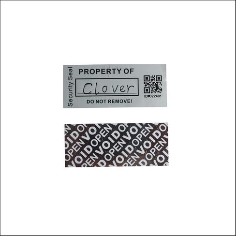 100pcs 1" x 2.4" Custom Printable Tamper Evident Security Asset Tags, TamperSeals Group - Industrial Property ID Labels for Inventory of Equipment (Matte Silver Metalized, QR Code, High Security Seal) in Kuwait