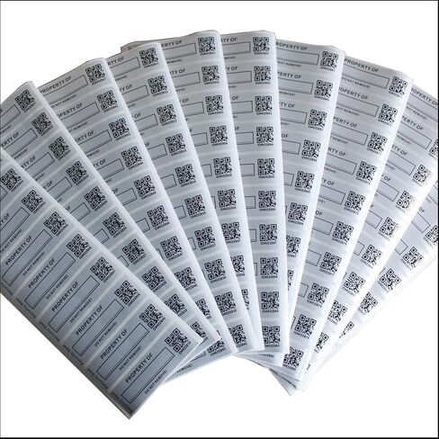 100pcs 1" x 2.4" Custom Printable Tamper Evident Security Asset Tags, TamperSeals Group - Industrial Property ID Labels for Inventory of Equipment (Matte Silver Metalized, QR Code, High Security Seal) in Kuwait
