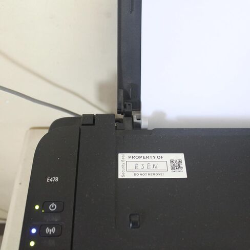 100pcs 1" x 2.4" Custom Printable Tamper Evident Security Asset Tags, TamperSeals Group - Industrial Property ID Labels for Inventory of Equipment (Matte Silver Metalized, QR Code, High Security Seal) in Kuwait