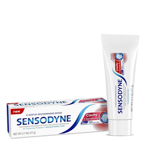 Sensodyne Cavity + Sensitivity Toothpaste, Fluoride Toothpaste for Sensitive Teeth and Cavity Protection, 2.7 oz in Kuwait