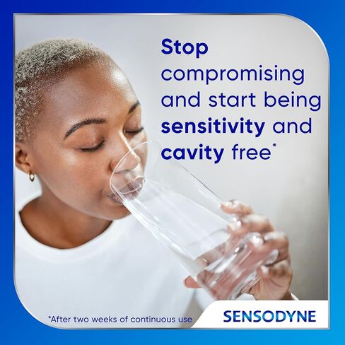 Sensodyne Cavity + Sensitivity Toothpaste, Fluoride Toothpaste for Sensitive Teeth and Cavity Protection, 2.7 oz in Kuwait