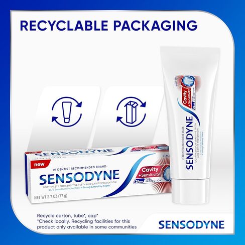 Sensodyne Cavity + Sensitivity Toothpaste, Fluoride Toothpaste for Sensitive Teeth and Cavity Protection, 2.7 oz in Kuwait