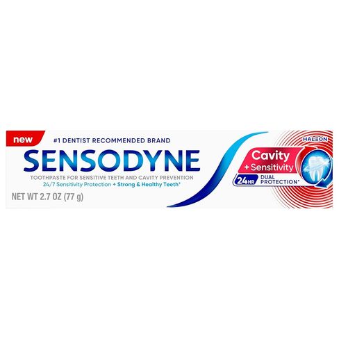 Sensodyne Cavity + Sensitivity Toothpaste, Fluoride Toothpaste for Sensitive Teeth and Cavity Protection, 2.7 oz in Kuwait