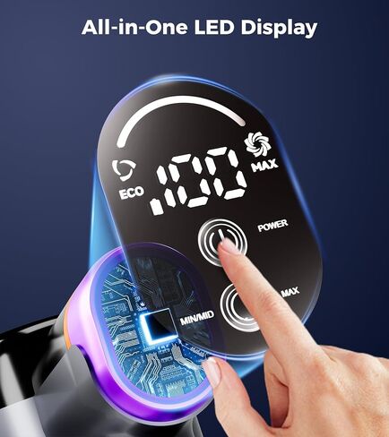 Cordless Vacuum Cleaner, 550W 45Kpa Vacuum Cleaners for Home, 60Mins Cordless Stick Vacuum with LED Display, Self-Standing & Anti-Tangle, 8-in-1 Wireless Vacuum for Carpet Pet Hair Hardfloor in Saudi Arabia