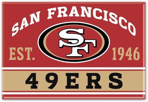 Wincraft NFL Decorative Magnet, San Francisco 49ers, Team Logo, 2.5'' x 3.5'', Metal, 1 Count in Saudi Arabia