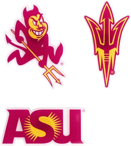 مغناطيس أكريليك لجامعة ولاية أريزونا الصحراوية، 3 عبوات من تصميم ASU Sun Devils الزخرفي مرخص رسميًا (مجموعة المغناطيس A) in Saudi Arabia