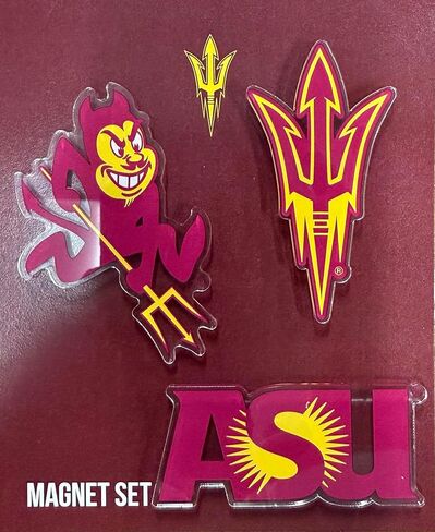 مغناطيس أكريليك لجامعة ولاية أريزونا الصحراوية، 3 عبوات من تصميم ASU Sun Devils الزخرفي مرخص رسميًا (مجموعة المغناطيس A) in Saudi Arabia