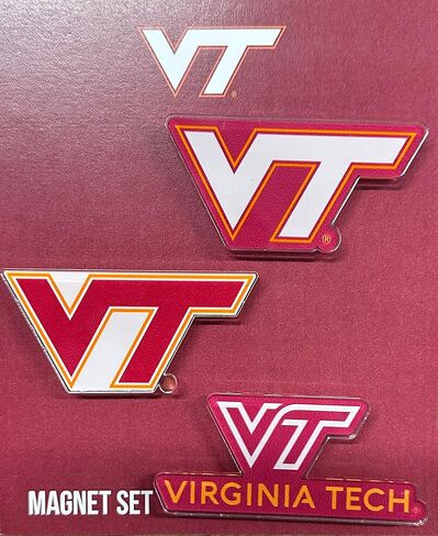 مغناطيس أكريليك من Desert Cactus Virginia Tech مكون من 3 قطع من VT Hokies تصميم زخرفي مرخص رسميًا (مجموعة المغناطيس A) in Saudi Arabia