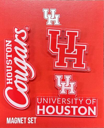 مغناطيس أكريليك من جامعة صبار الصحراء في هيوستن، 3 عبوات من تصميم ديكور UH Cougars مرخص رسميًا (مجموعة المغناطيس A) in Saudi Arabia