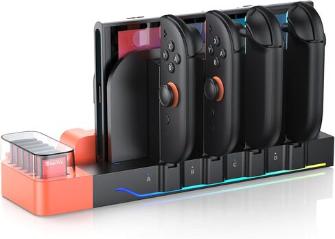 Charging Dock Compatible with Nintendo Switch for Joy Con & OLED Controller, Charging Dock for Joycon Controller, Charger Stand Station with Charging Cable in Kuwait