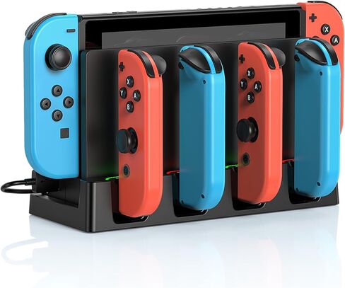 Charging Dock Compatible with Nintendo Switch for Joy Con & OLED Controller, Charging Dock for Joycon Controller, Charger Stand Station with Charging Cable in Saudi Arabia