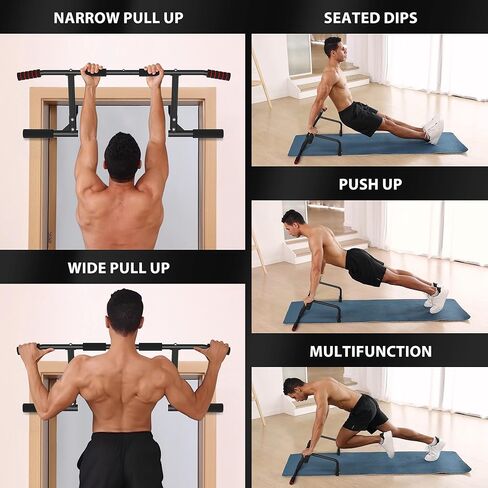 قضيب سحب OneTwoFit مثبت على الحائط مع تصميم أكثر ثباتًا بـ 6 فتحات للاستخدام الداخلي والخارجي، الحد الأقصى للوزن 440 رطلاً OT103 in Kuwait