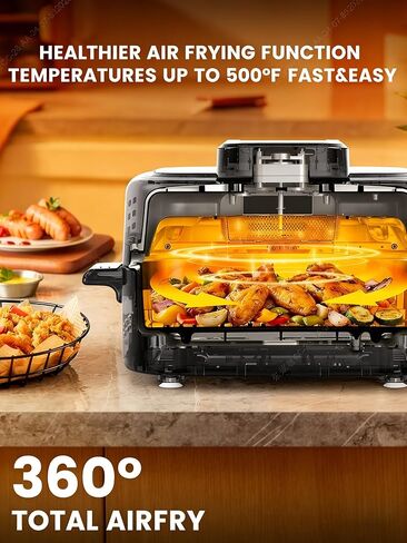 شواية داخلية 5 في 1 مع نقرية الهواء ، سلة هش ، خبز ، وعاء للطبخ ، ونظام التحكم في الدخان ، بوابة الشواء القابلة للإزالة ، سلة هشاشة in Kuwait