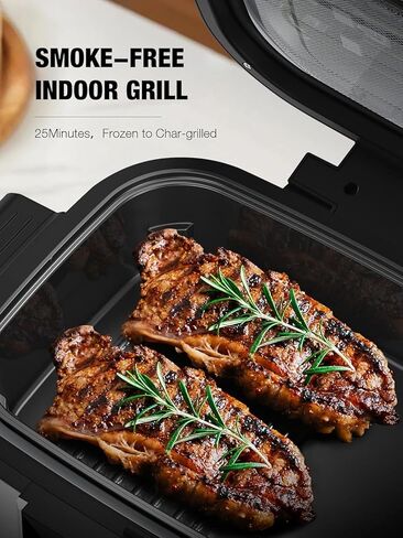 شواية داخلية 5 في 1 مع نقرية الهواء ، سلة هش ، خبز ، وعاء للطبخ ، ونظام التحكم في الدخان ، بوابة الشواء القابلة للإزالة ، سلة هشاشة in Kuwait