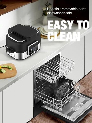 شواية داخلية 5 في 1 مع نقرية الهواء ، سلة هش ، خبز ، وعاء للطبخ ، ونظام التحكم في الدخان ، بوابة الشواء القابلة للإزالة ، سلة هشاشة in Kuwait