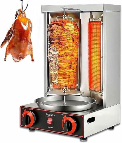 Vertical Kebab Machine, Auto-Rotate Kebab Grill, Gas Rotisserie Oven for Commercial and Home Use, Kebab Maker with 2 Burners in Saudi Arabia