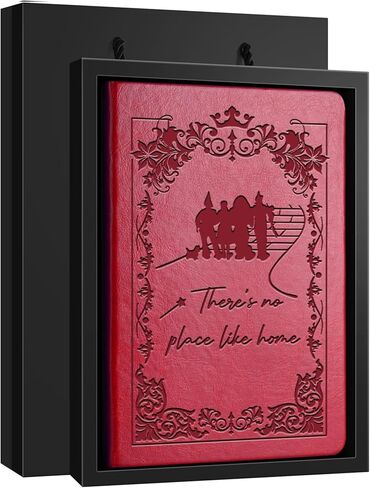 Movie Lover Gift Fairy Tale Leather Journal There's No Place Like Home Gift for Movie Lovers Wizard Inspirational Gift Dorothy Notebook (Red-no place like home) in Kuwait